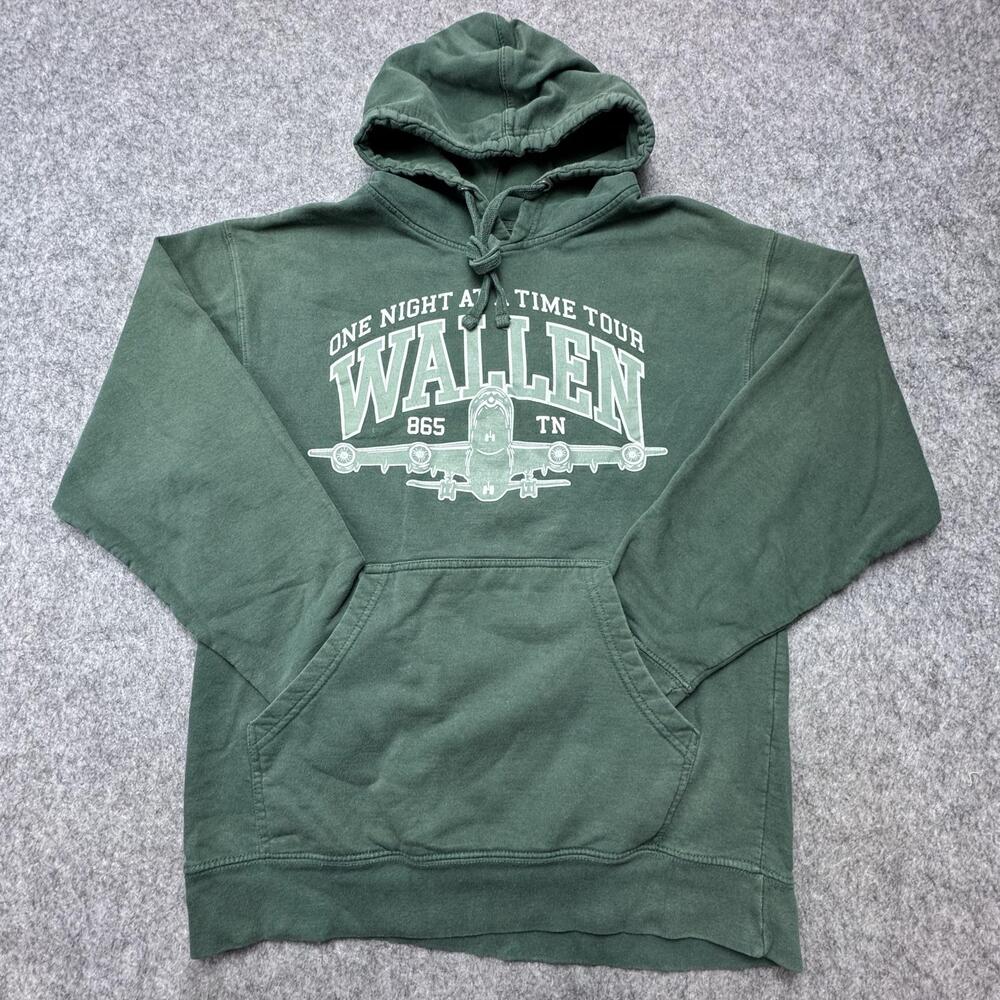 Morgan Wallen Hoodie Mens XL Green Official One Night At A Time Tour Fleece